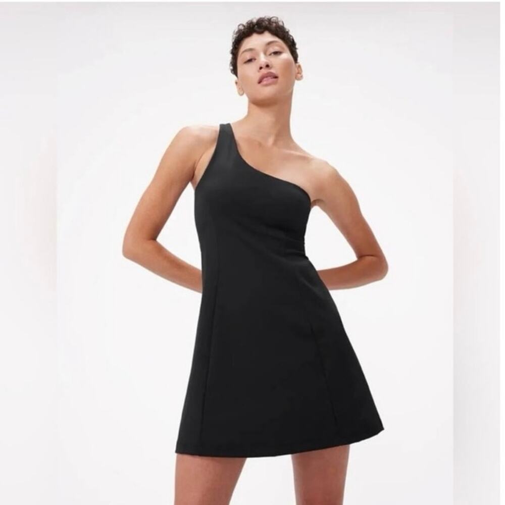 NWT Outdoor Voices Black one shoulder dress black XS